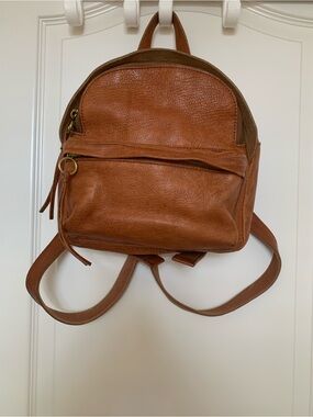NWT Madewell Lorimer Mini Leather Backpack Saddle G2014